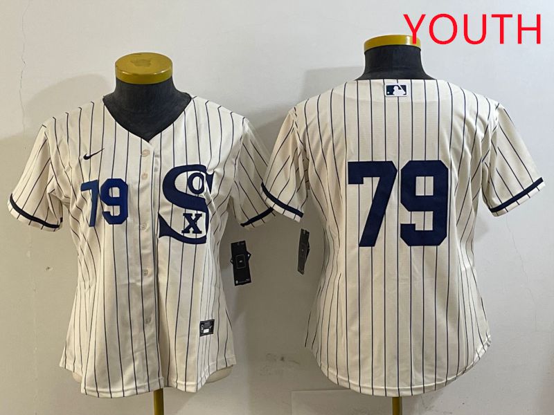 Youth Chicago White Sox #79 No Name Cream Stripe Dream Edition Game 2025 Nike MLB Jersey style 2->youth mlb jersey->Youth Jersey
